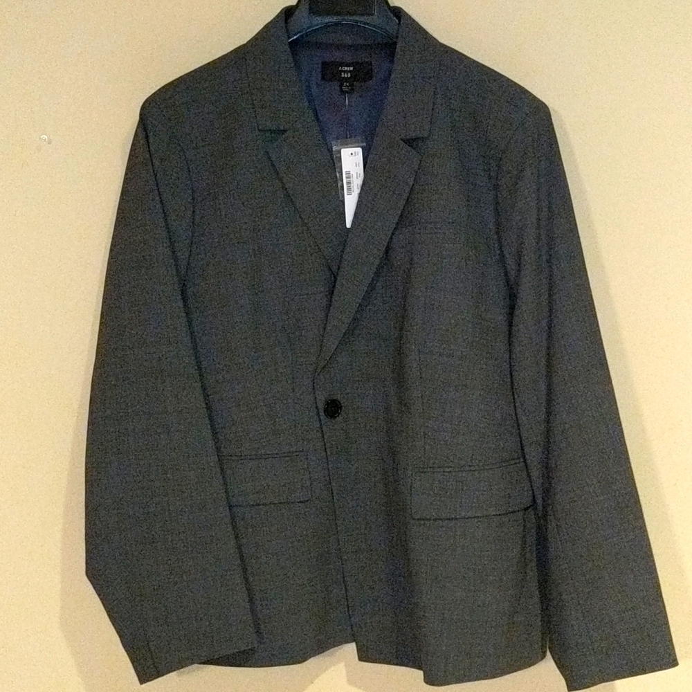 Slim single-button blazer in everyday wool Gray